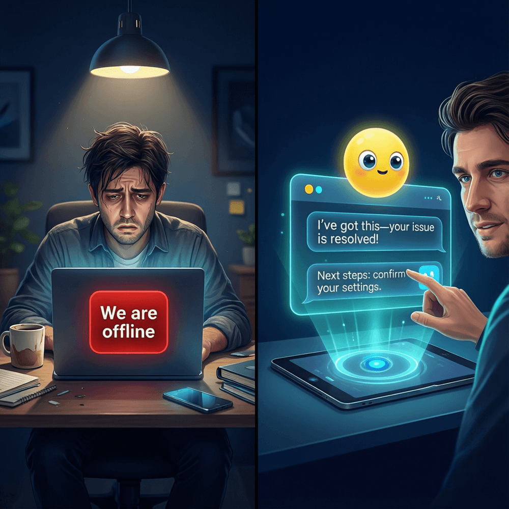 Tu cliente se fue mientras tu equipo dormía: cómo un asistente de IA rescata el tráfico nocturno.